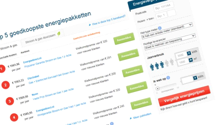 Is het 1e het beste energiecontract in de Top 5?