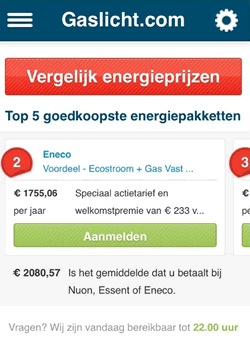 Gaslicht.com op smartphone