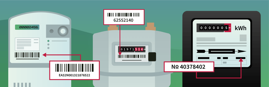 Waar vind ik het meternummer van stroom en gas?