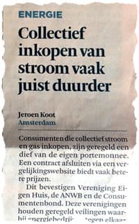 Collectieve inkoop energie duurder